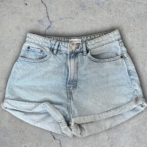 ZARA high waisted light wash jean shorts